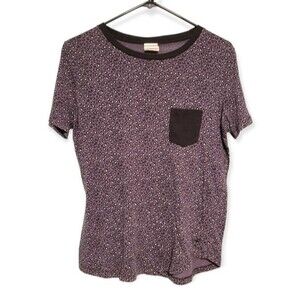 Victoria's Secret Gray & Black Leopard Print Pocket T-Shirt Size Medium